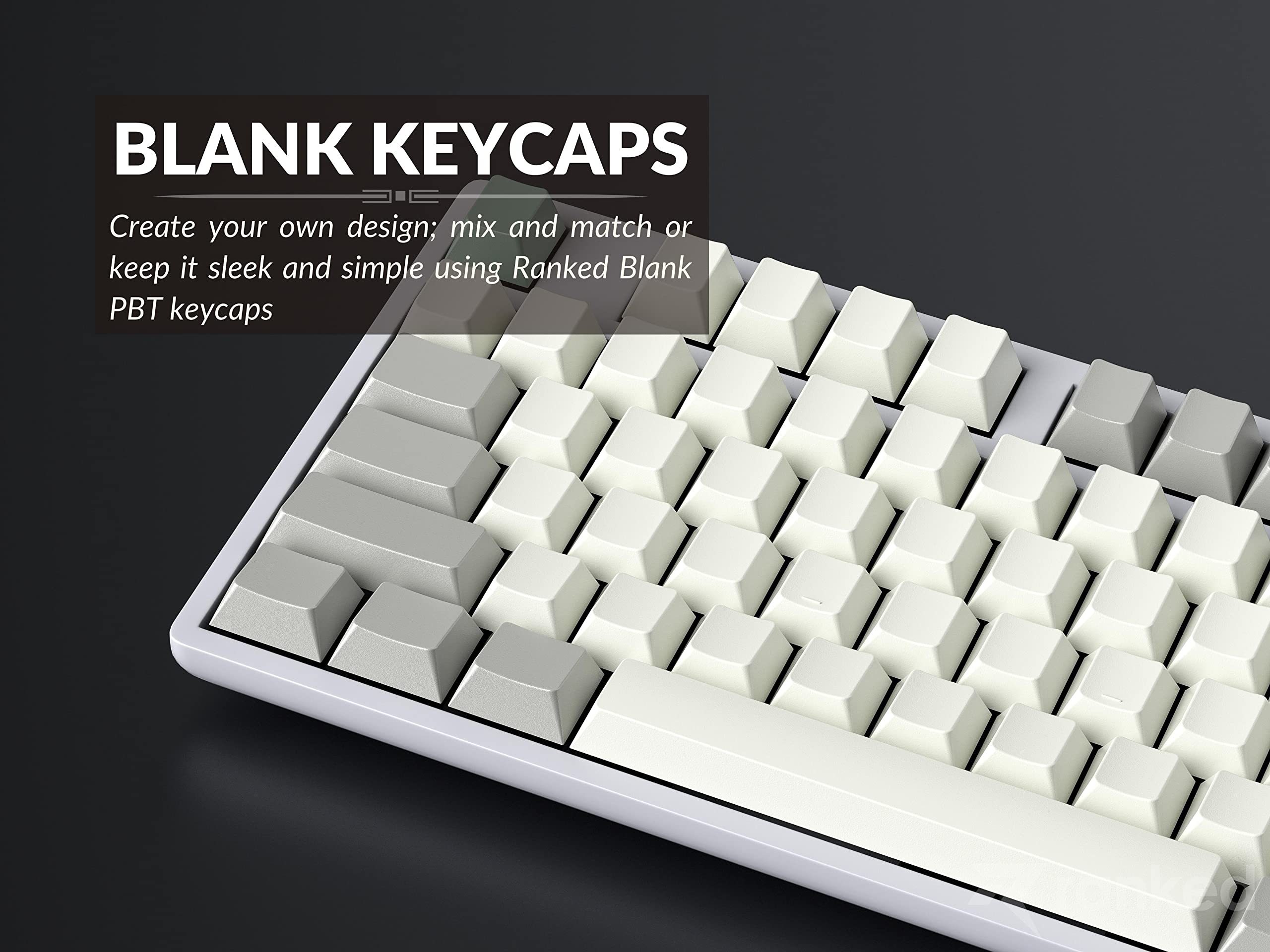 Ranked Blank Premium Keycap Set | 1.4 mm Thick PBT | Cherry Profile for Mechanical Keyboard (9009, 139 Keys) - Image 3