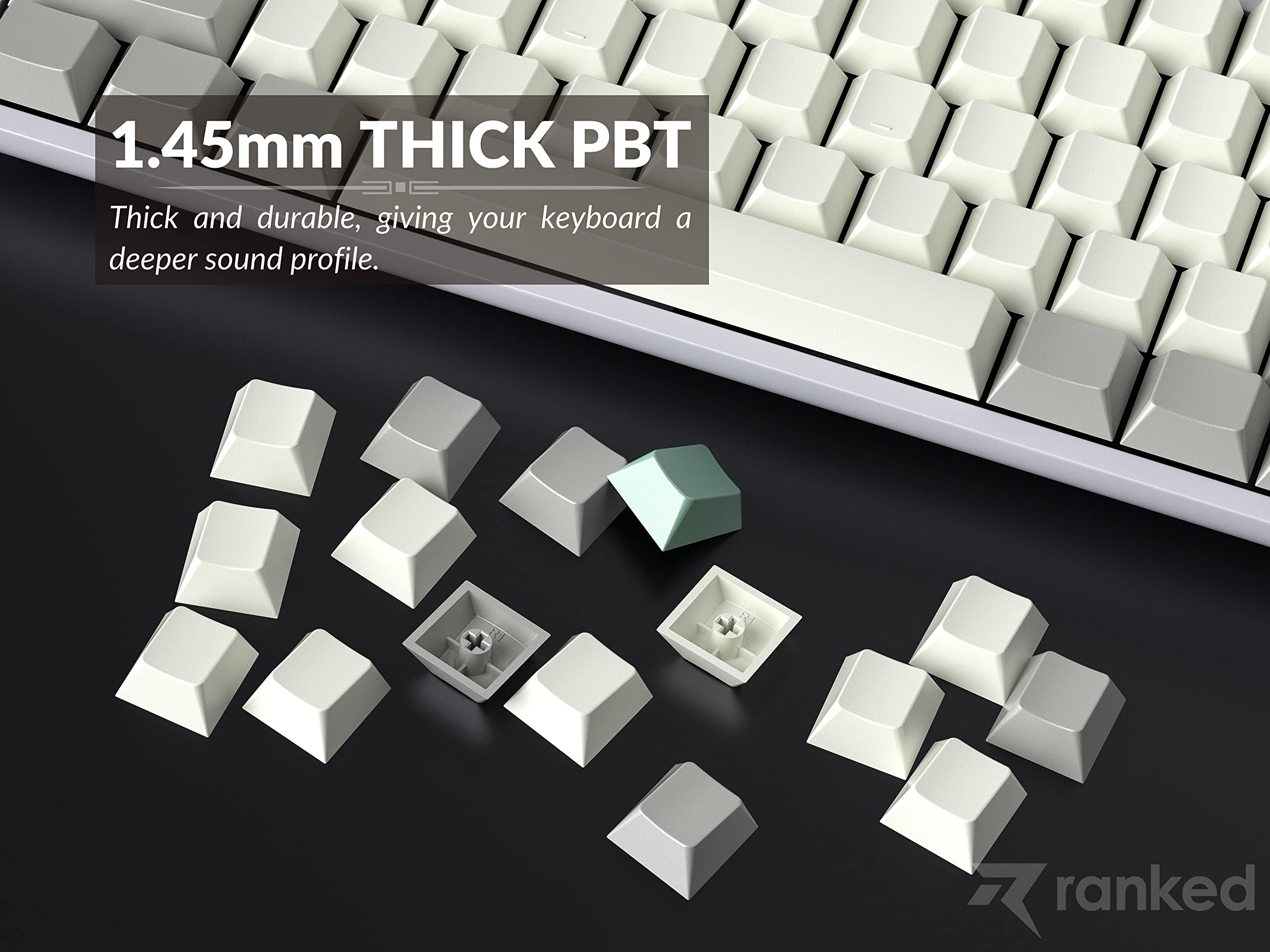 Ranked Blank Premium Keycap Set | 1.4 mm Thick PBT | Cherry Profile for Mechanical Keyboard (9009, 139 Keys) - Image 5